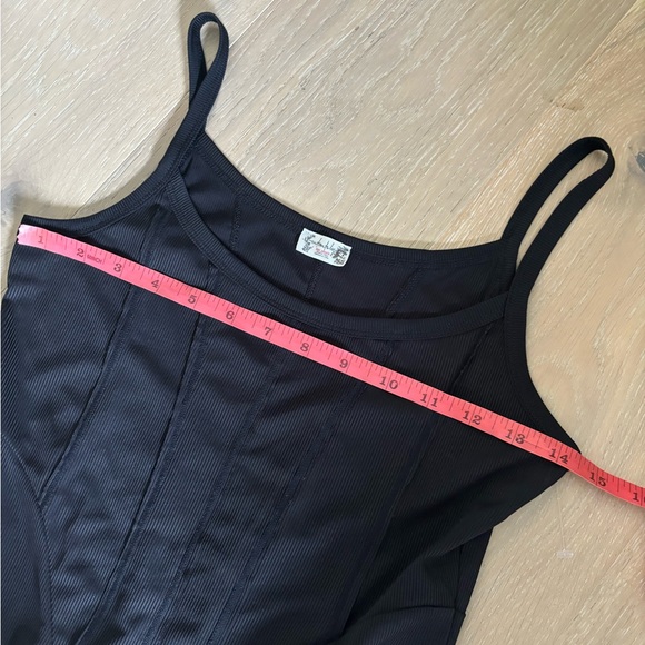 Intimately Free People That Girl Corset Black Bodysuit Scoop Neck Thong V Neck - Picture 9 of 10